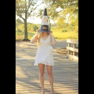 White wrap around mini dress